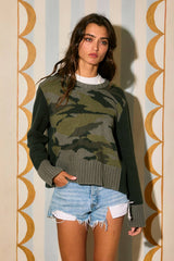 Off the Grid Camo Color Block Sweater