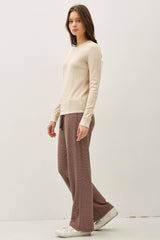 STITCHED THERMAL CREW NECK TOP