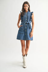 Denim Ruffle Dress