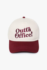 Outta Office! embroidery in Two Tone Baseball Cap