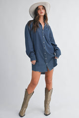 Denim Button Front Shirt Dress