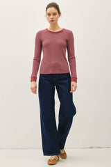 STITCHED THERMAL CREW NECK TOP