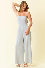 Brushed Modal Strapless Culotte Jumpsuit