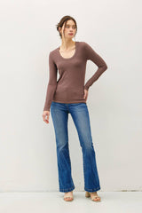 ULTRA SOFT BASIC SCOOP NECK LONG SLEEVE TEE