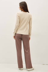 STITCHED THERMAL CREW NECK TOP