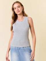 Tank Top w/ Exposed Metallic Stitch Detail