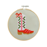 Christmas Cowboy Boot Counted Cross Stitch Kit