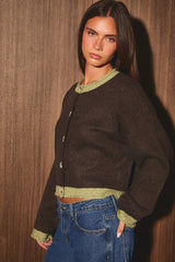 The June Contrast Hem Cardigan