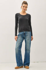 ULTRA SOFT BASIC SCOOP NECK LONG SLEEVE TEE