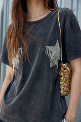 Star Trim Patch Washed Tee