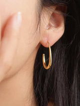 Cyril 18K Gold Non-Tarnish Minimalist Open Hoop Earrings