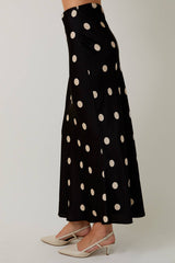 Satin Midi Skirt In Polka Dot