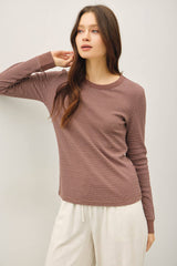 STITCHED THERMAL CREW NECK TOP