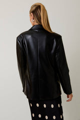 Oversize Faux Leather Blazer