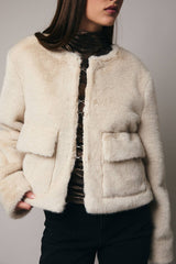 Round Neck Long Sleeve Fur Outerwear