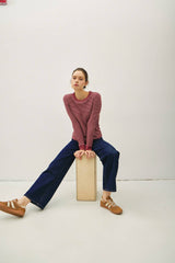 STITCHED THERMAL CREW NECK TOP