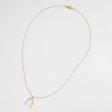 Gold Dipped Wishbone Pendant Necklace
