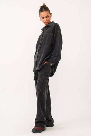 Karina Loop Terry Utility Cargo Pants