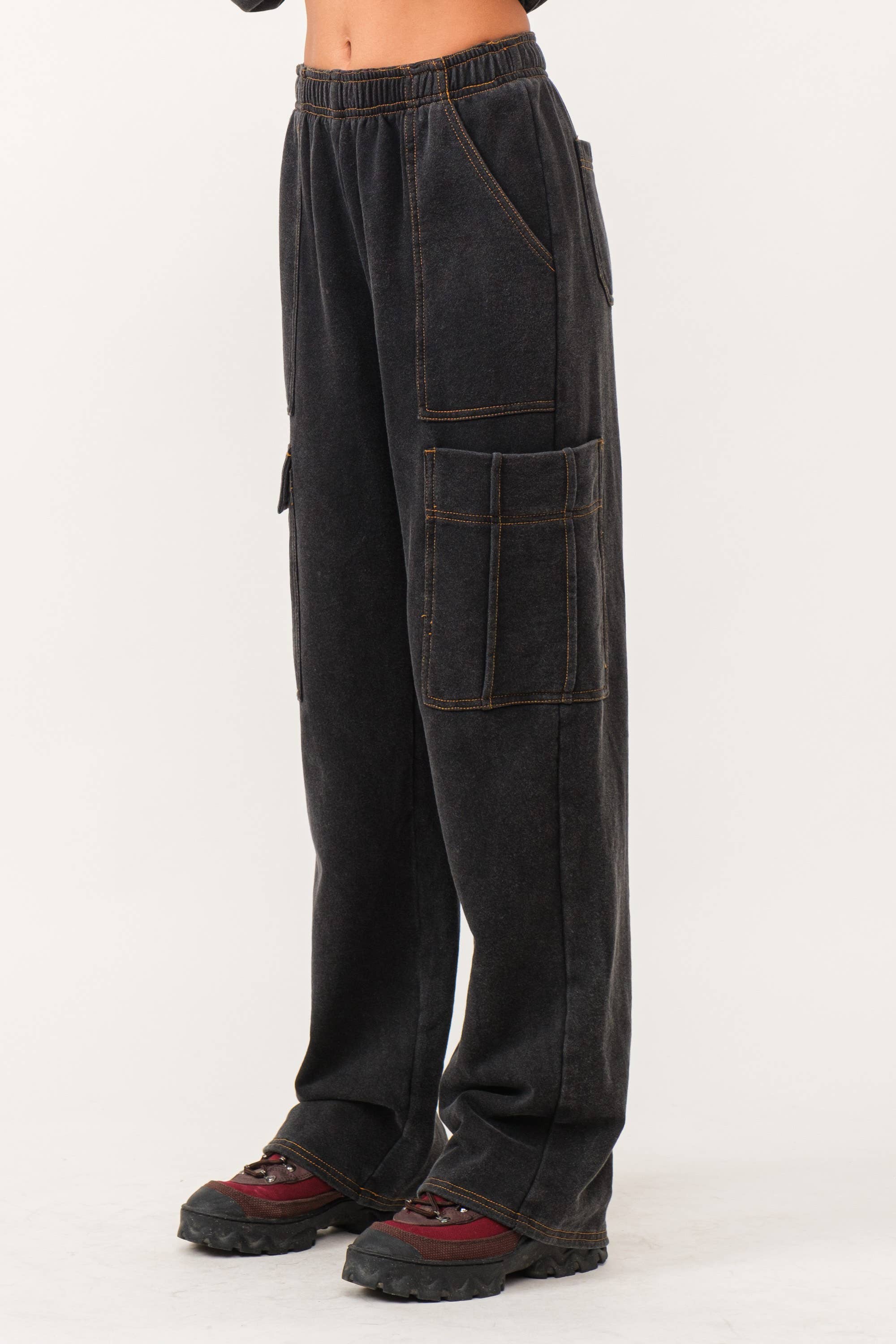 Karina Loop Terry Utility Cargo Pants