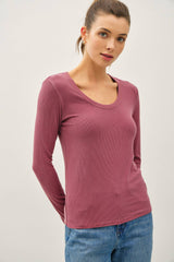 ULTRA SOFT BASIC SCOOP NECK LONG SLEEVE TEE