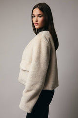 Round Neck Long Sleeve Fur Outerwear