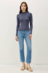 BASIC RIBBED MOCKNECK SWEATER