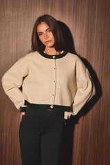 The June Contrast Hem Cardigan