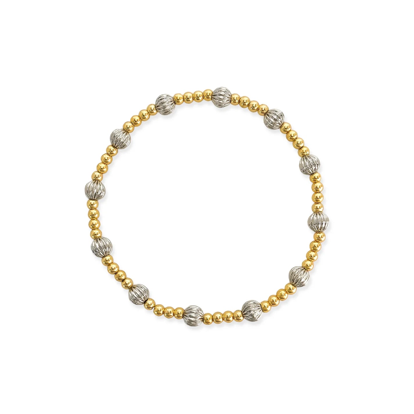 Multi Bead Two Tone Bracelet