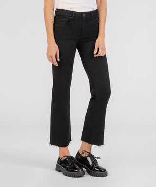 Kelsey Mid Rise Black Ankle Flare