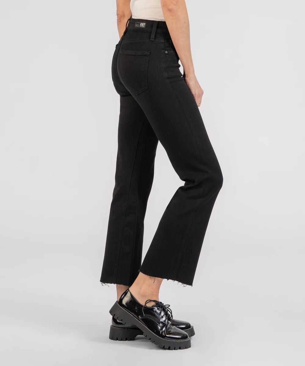 Kelsey Mid Rise Black Ankle Flare