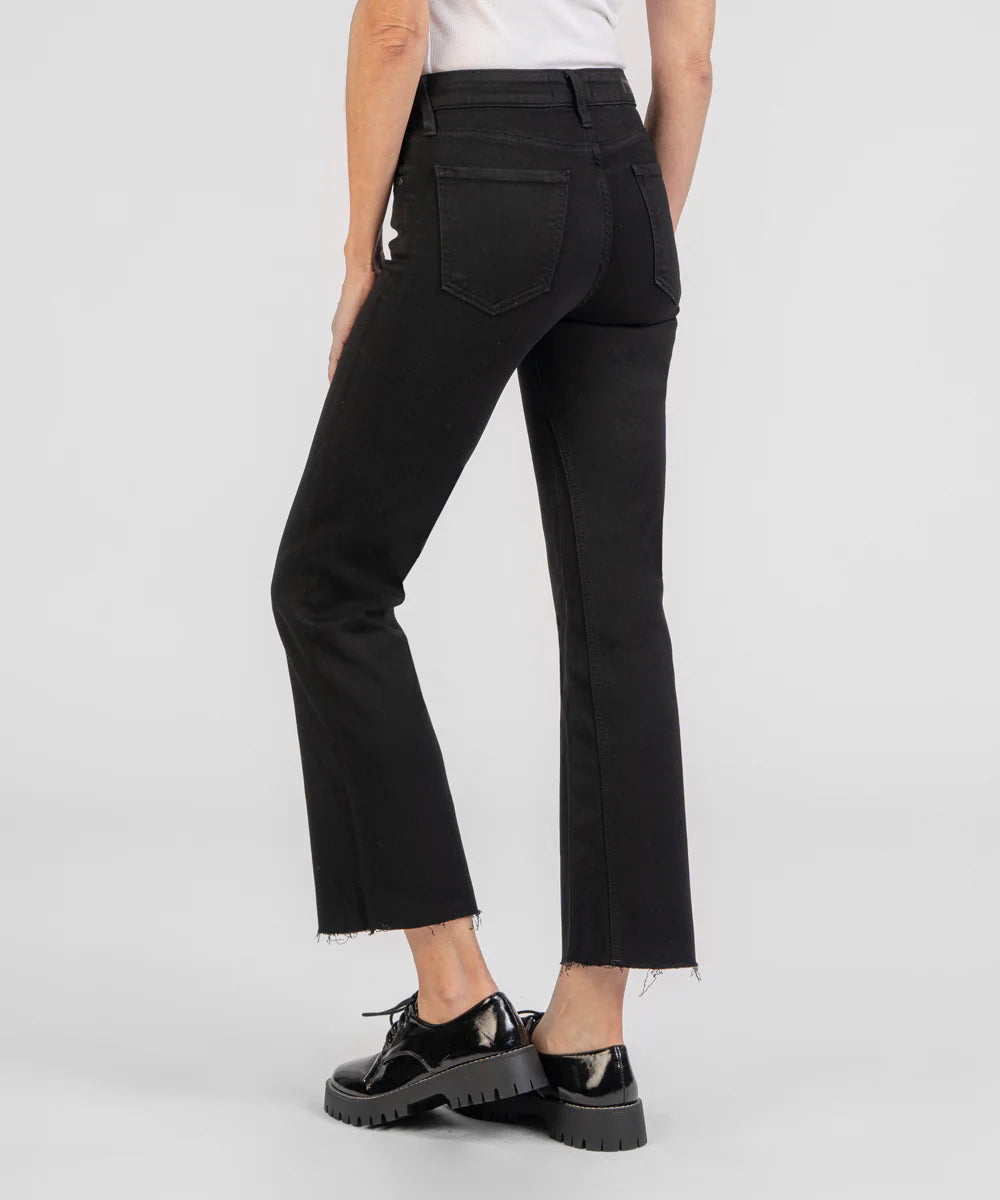 Kelsey Mid Rise Black Ankle Flare