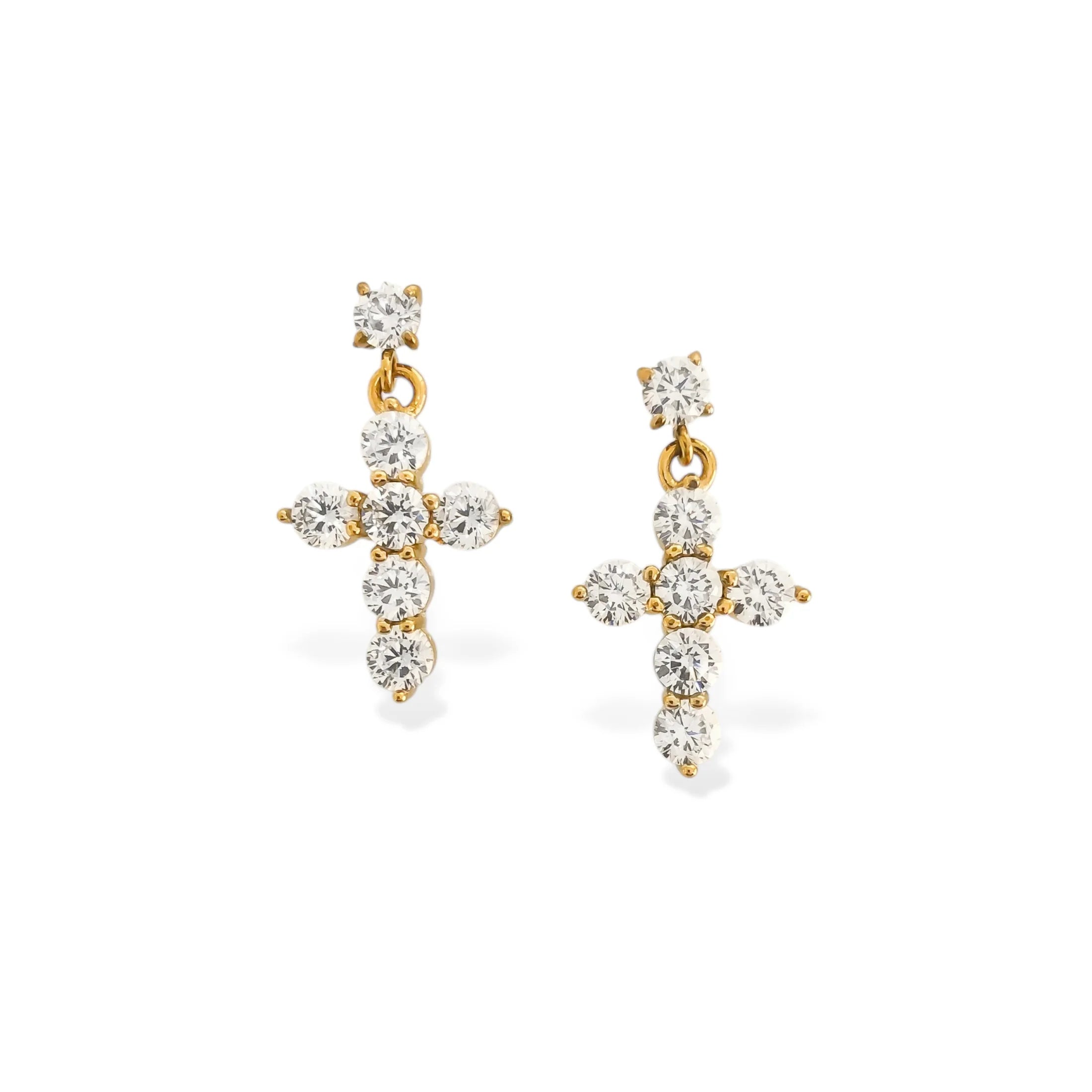 Cross Drop Earrings
