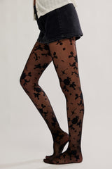 Flocked Floral Tight