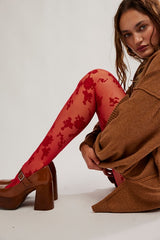 Flocked Floral Tight