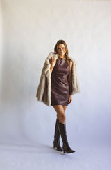 Daisy Sequin Leather Mini Dress