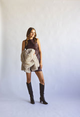 Daisy Sequin Leather Mini Dress