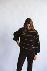 Striped Geometric Knit Sweater