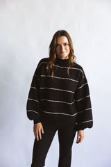 Striped Geometric Knit Sweater
