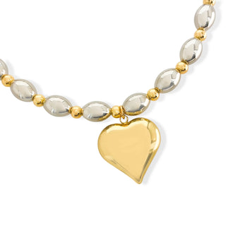 Two Tone Heart Necklace