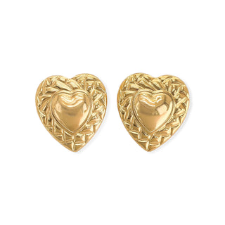 Heart Button Earring