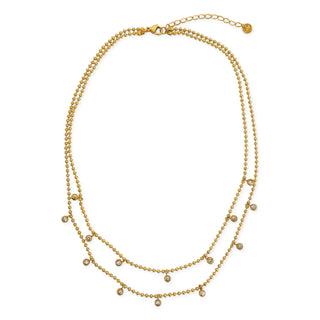 Gold Double Layer Bead Necklace