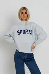NAVY SPORTS - MOCKNECK