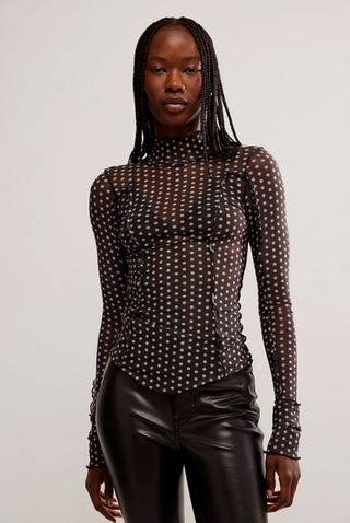 Charlie Printed Mesh Top