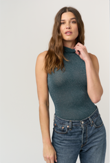 DOMINO LUREX MOCK NECK TANK