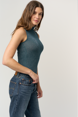 DOMINO LUREX MOCK NECK TANK