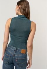 DOMINO LUREX MOCK NECK TANK