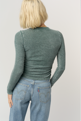 COLBY SEAMED BURNOUT THERMAL LONGLSEEVE