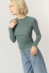COLBY SEAMED BURNOUT THERMAL LONGLSEEVE