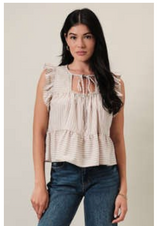 Khaki Ivory Stripe Top