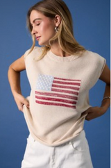 Knitted American Flag Tank